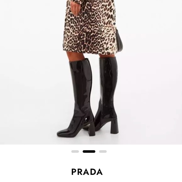 PRADA Square Toe Patent Leather Boots (Knee high) - Picture 10 of 10